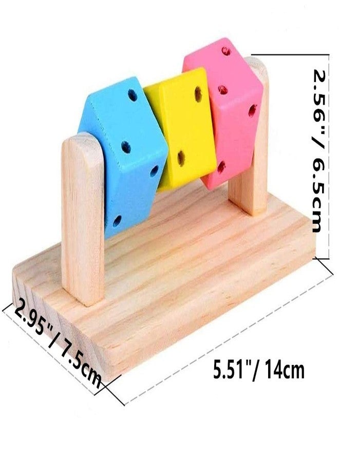 Litewoo Hamster Chew Toy Wood Platform Grinding Teeth Toys Exercise Intelligence Training Colorful Wooden Block for Small Animals Chinchilla Gerbil Guinea Pig Rat Chipmunk Squirrel Sugar Glider - Image 2